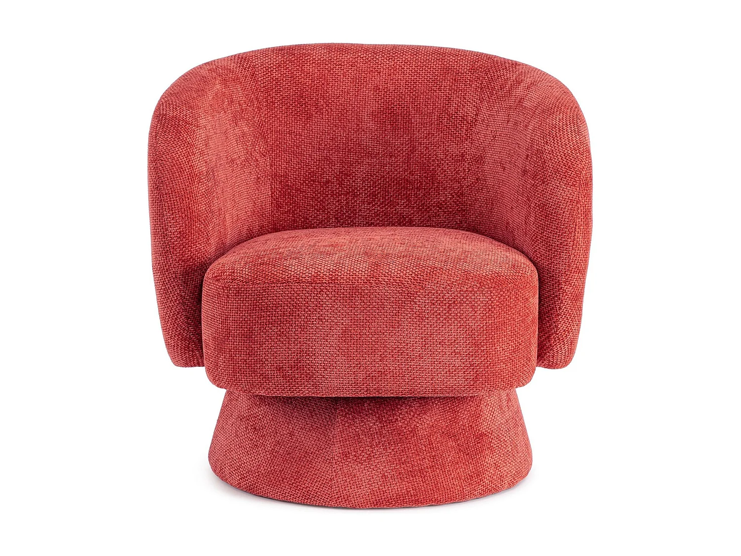 Fauteuil pivotant avec pied central en tissu - JULIO