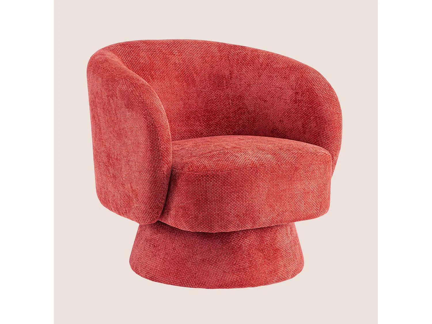 Fauteuil pivotant avec pied central en tissu - JULIO