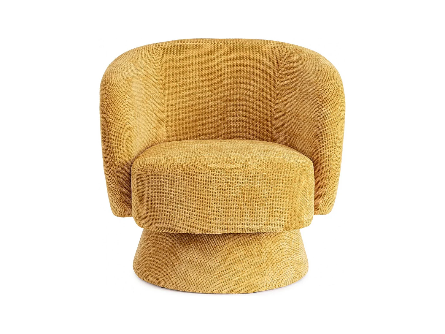 Fauteuil pivotant avec pied central en tissu - JULIO