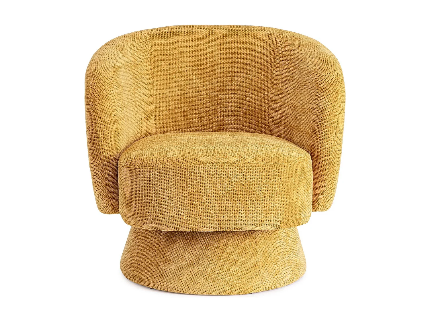 Fauteuil pivotant avec pied central en tissu - JULIO