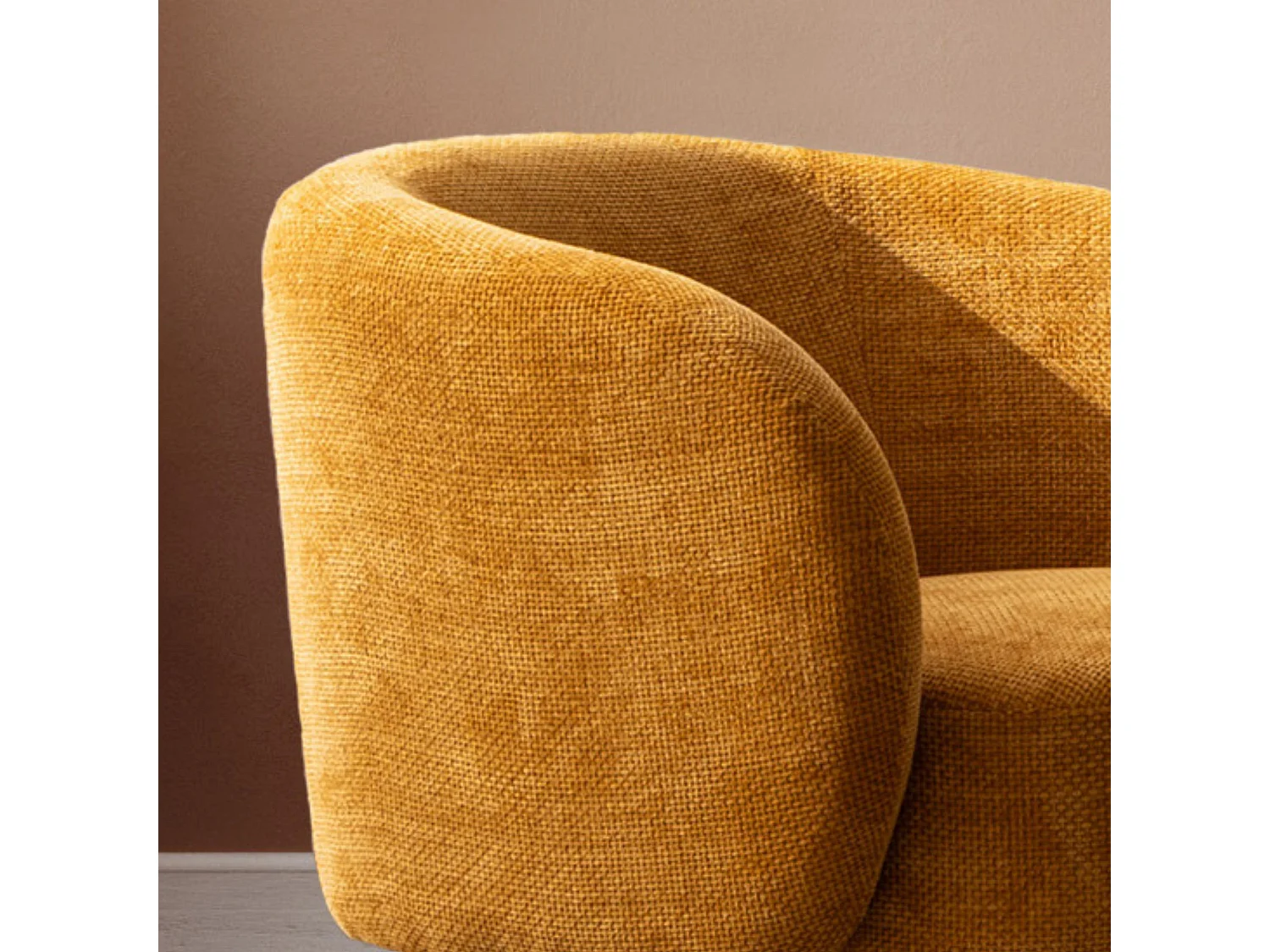 Fauteuil pivotant avec pied central en tissu - JULIO