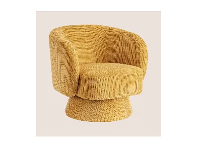 Fauteuil pivotant avec pied central en tissu - JULIO