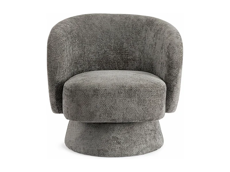 Fauteuil pivotant avec pied central en tissu - JULIO