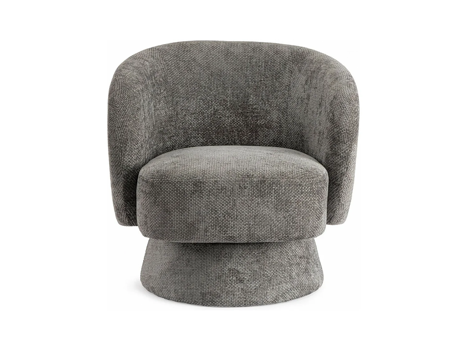 Fauteuil pivotant avec pied central en tissu - JULIO