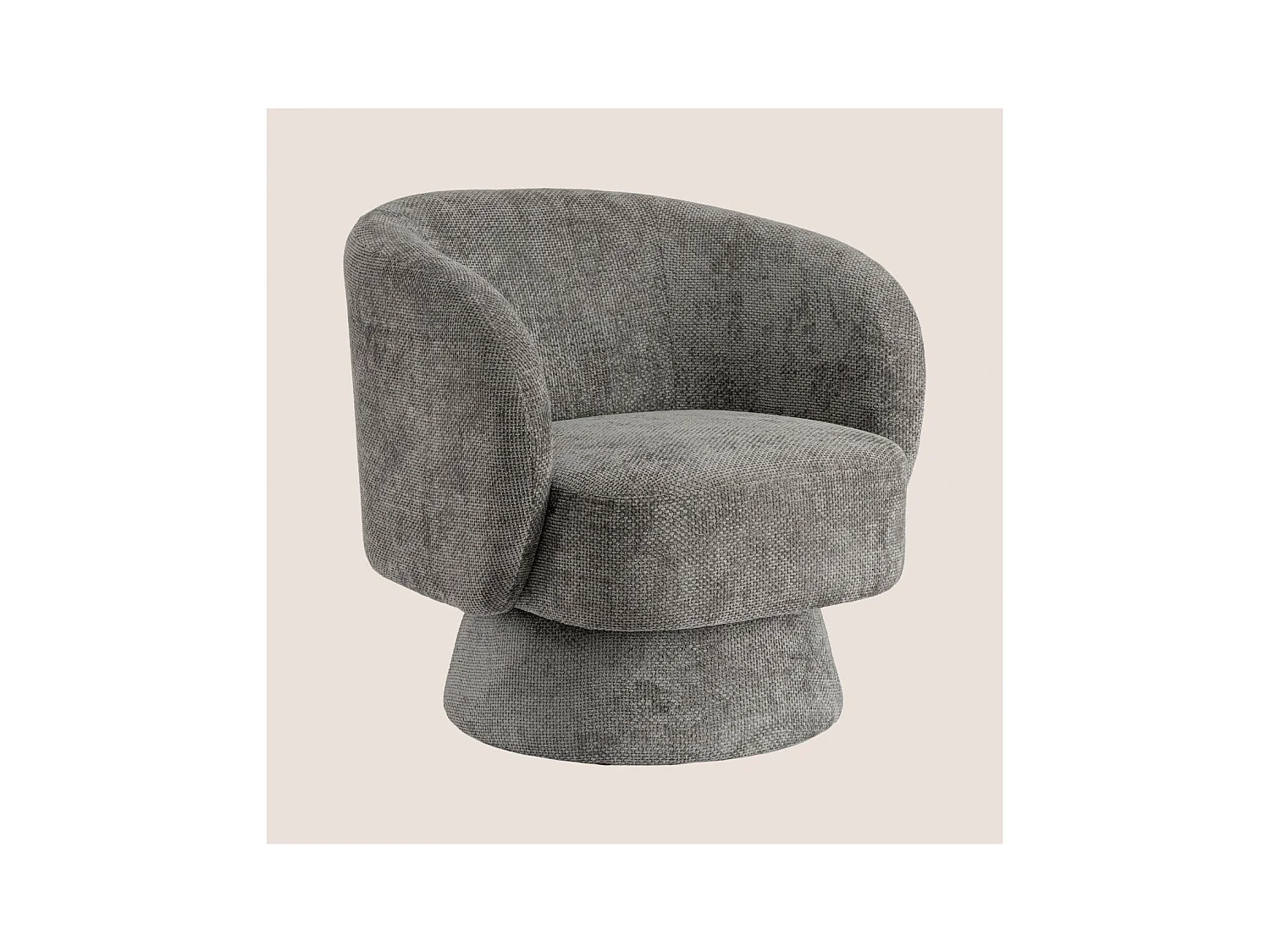 Fauteuil pivotant avec pied central en tissu - JULIO