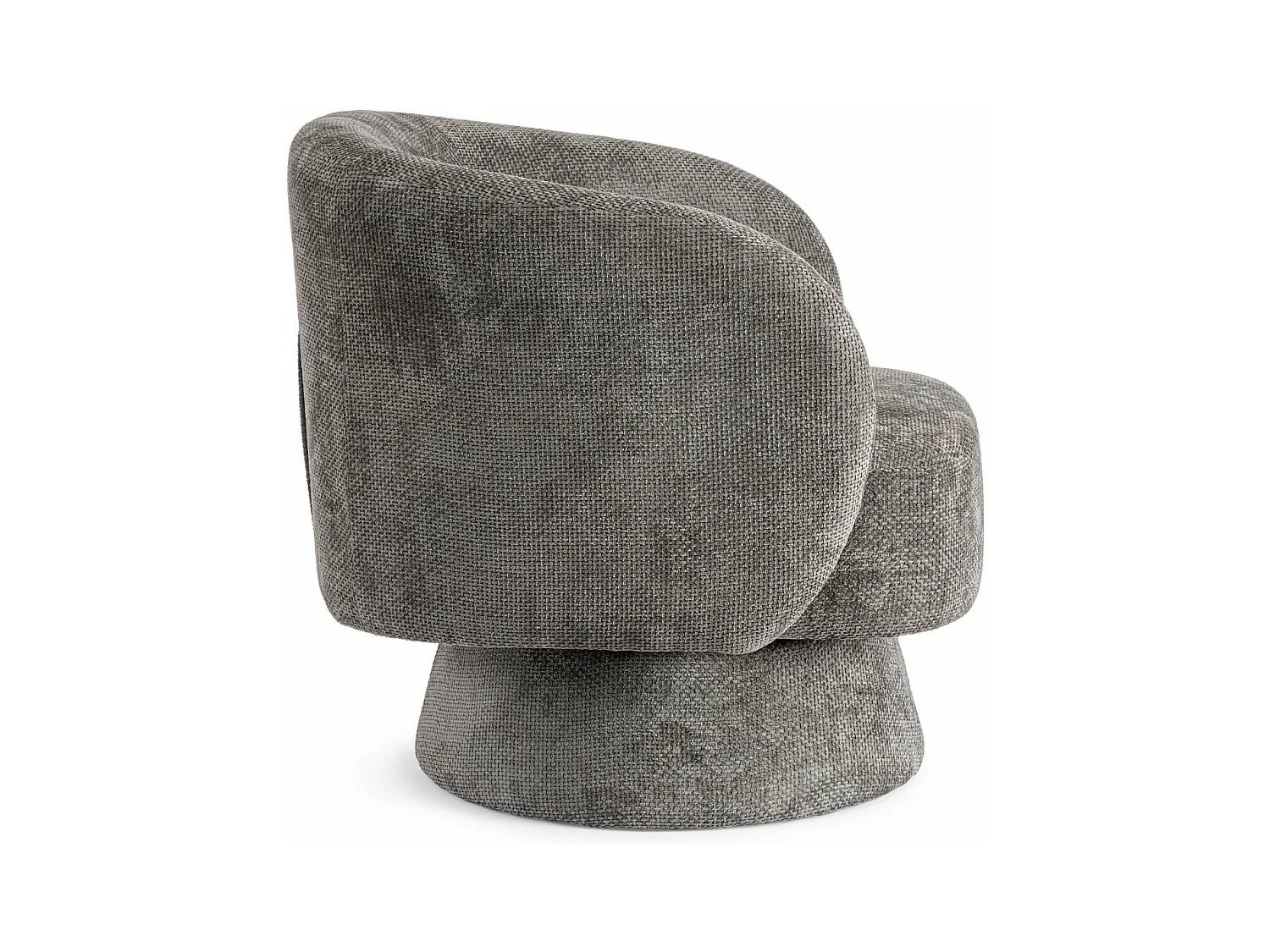 Fauteuil pivotant avec pied central en tissu - JULIO