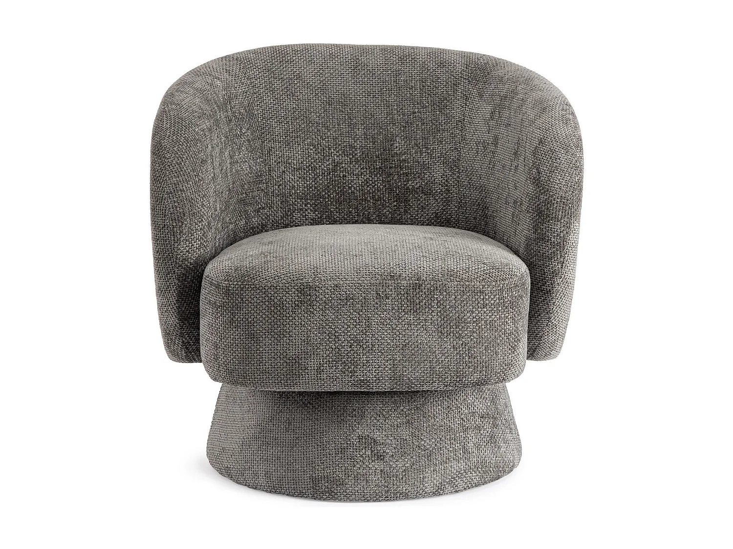 Fauteuil pivotant avec pied central en tissu - JULIO