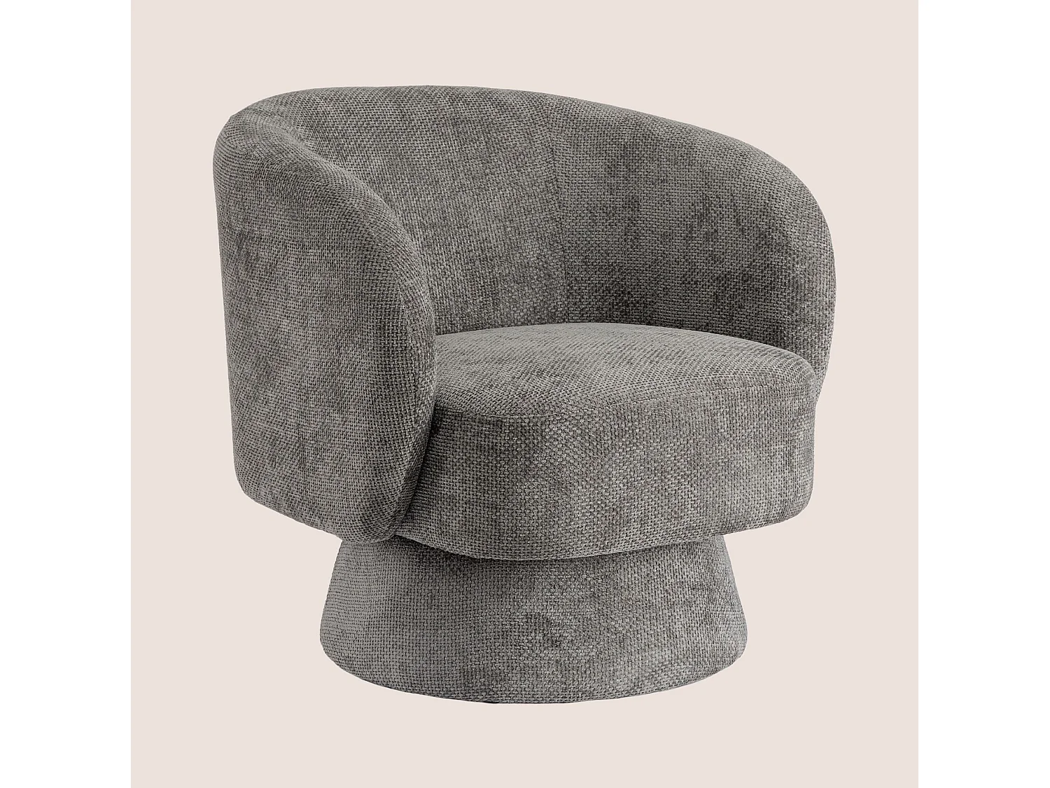 Fauteuil pivotant avec pied central en tissu - JULIO