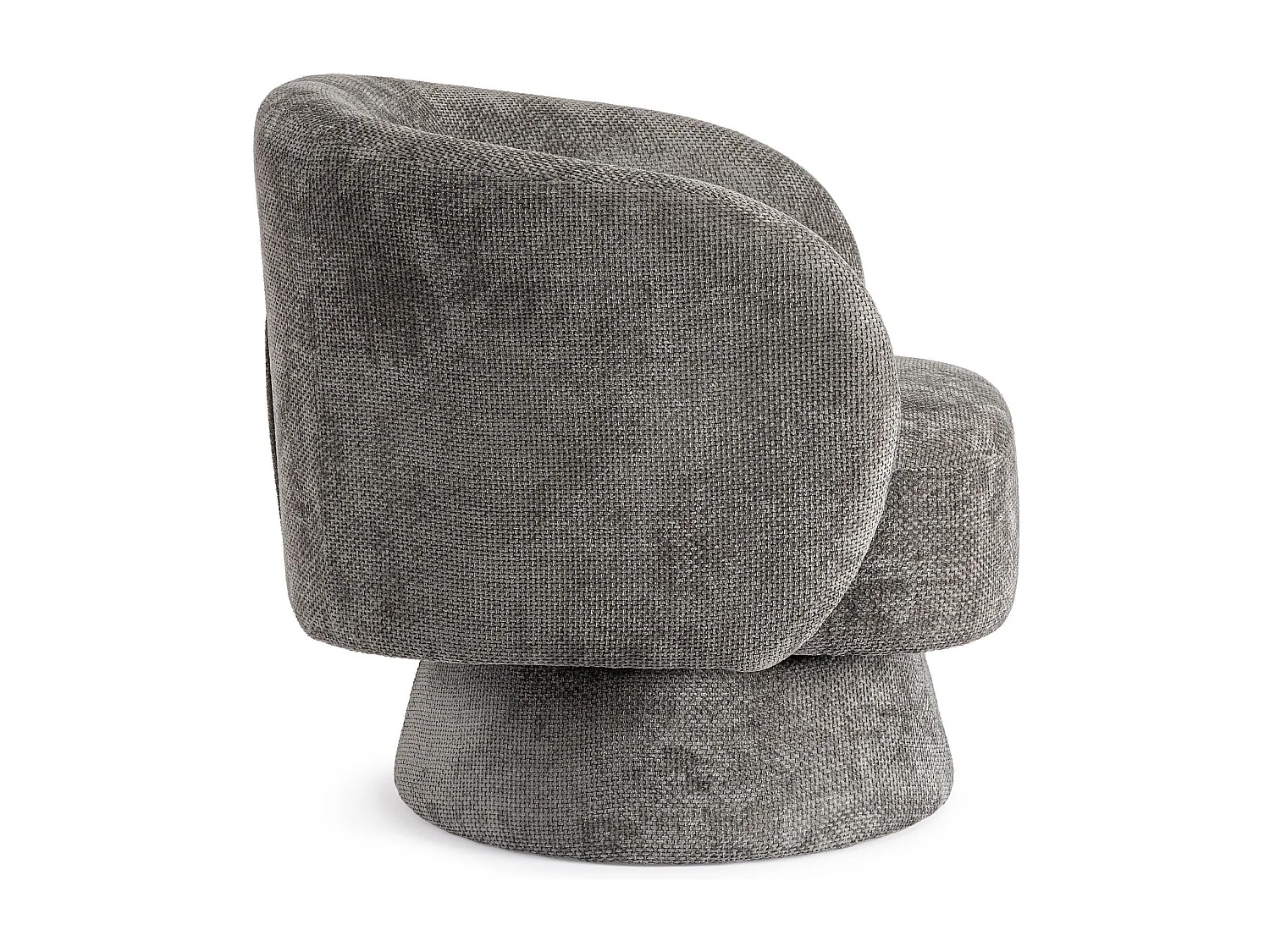 Fauteuil pivotant avec pied central en tissu - JULIO