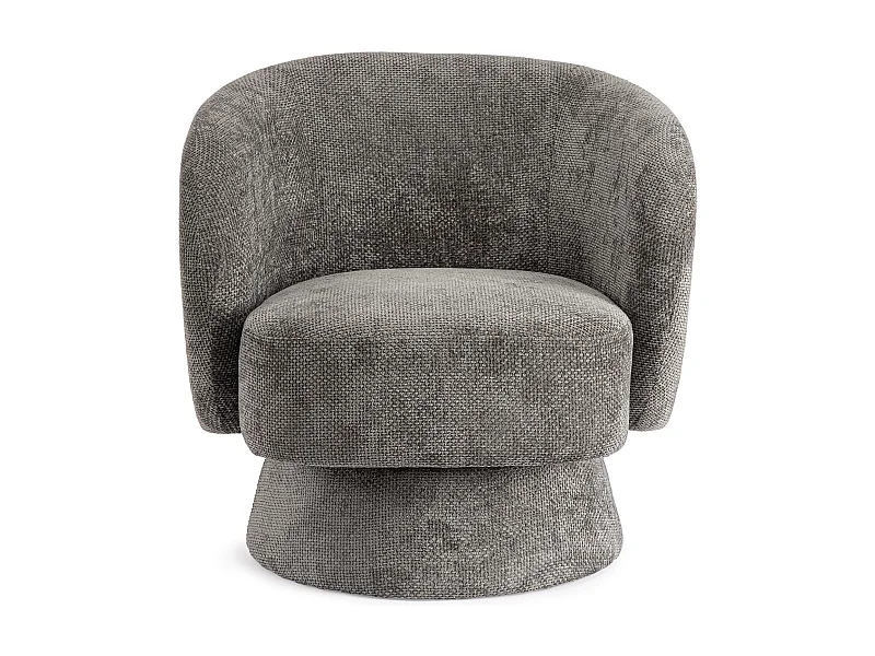Fauteuil pivotant avec pied central en tissu - JULIO