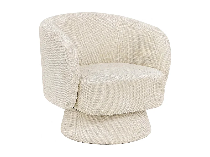 Fauteuil pivotant avec pied central en tissu - JULIO
