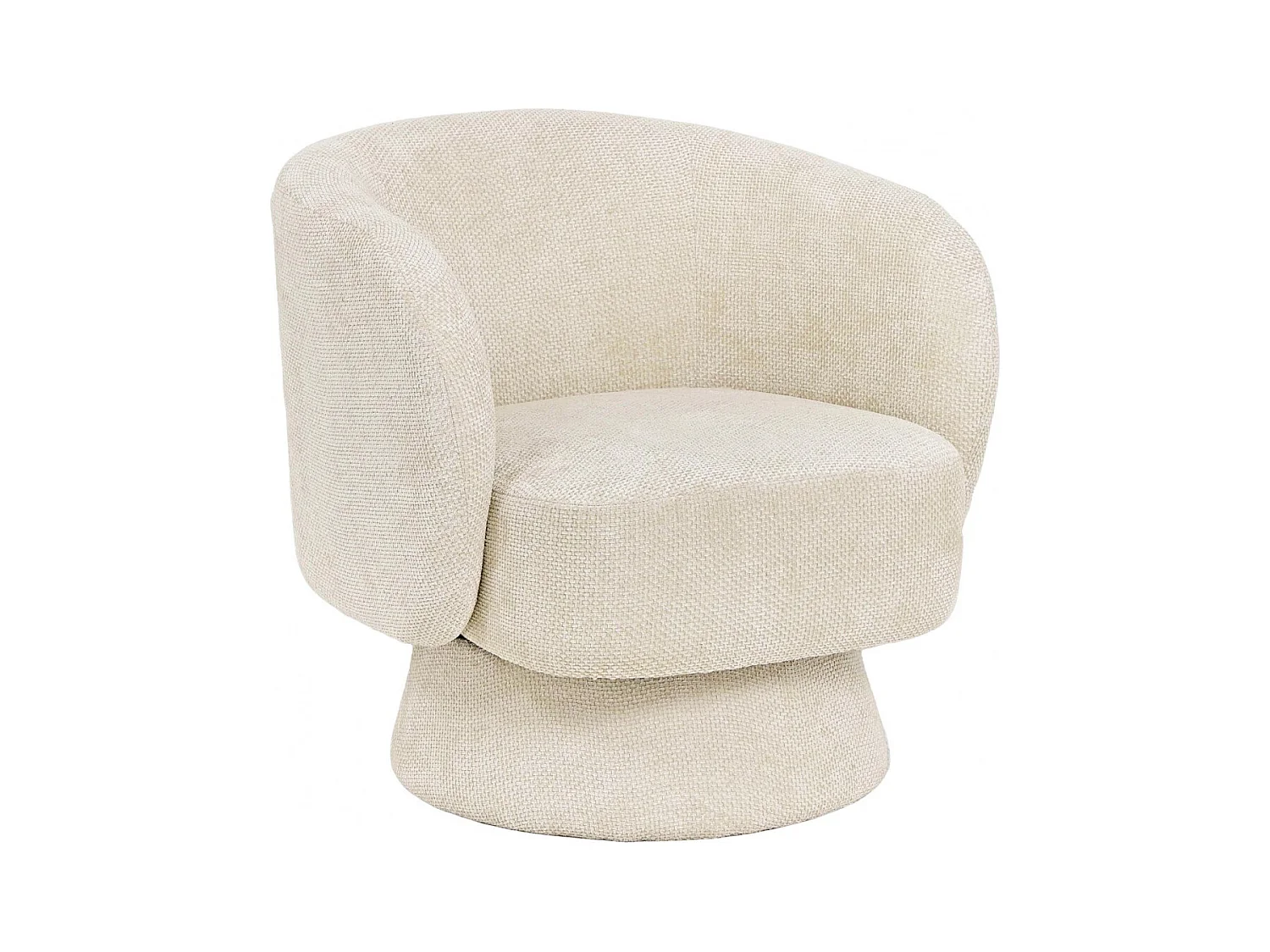 Fauteuil pivotant avec pied central en tissu - JULIO