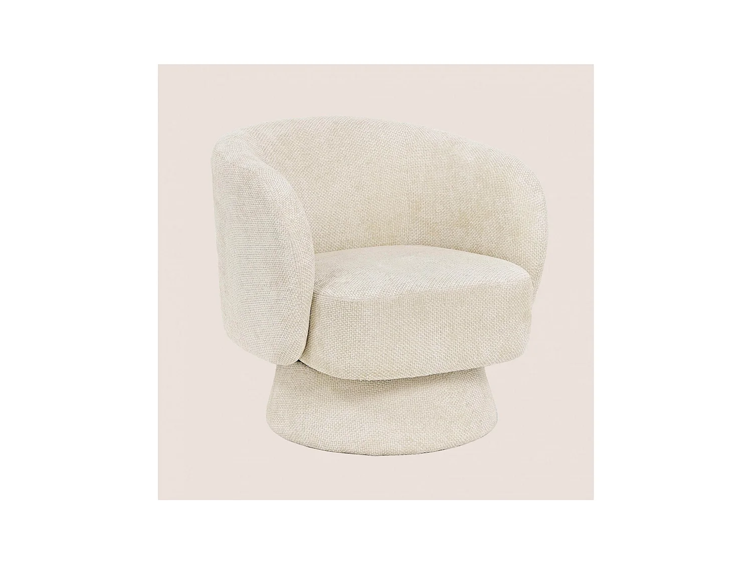 Fauteuil pivotant avec pied central en tissu - JULIO