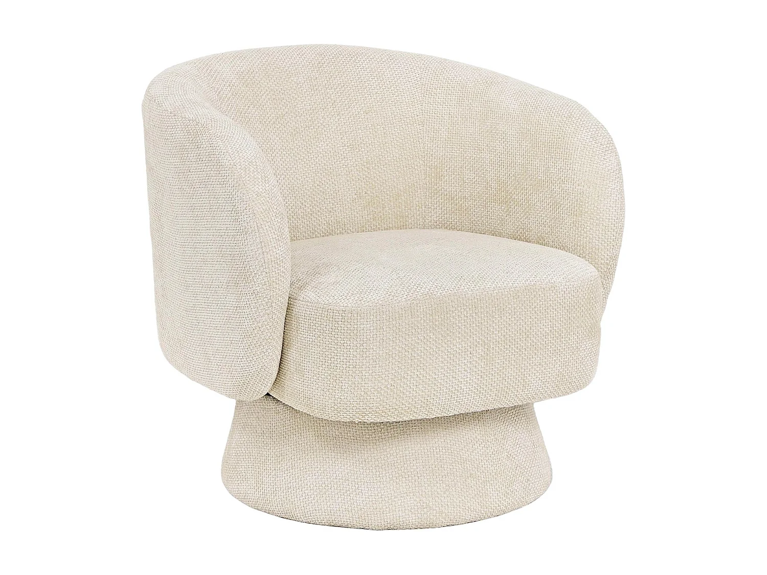 Fauteuil pivotant avec pied central en tissu - JULIO