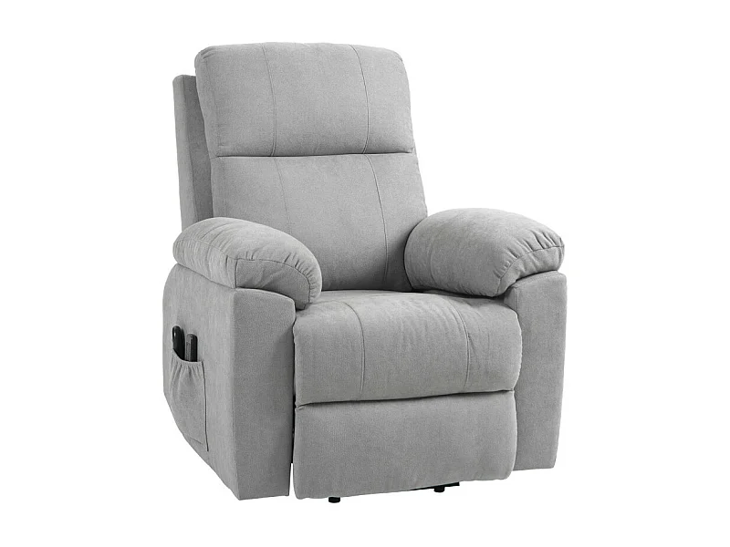 Fauteuil de massage releveur électrique réglable tissu gris clair