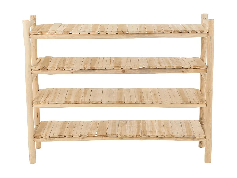 Bibliothèque basse en teck massif naturel - CATALINA