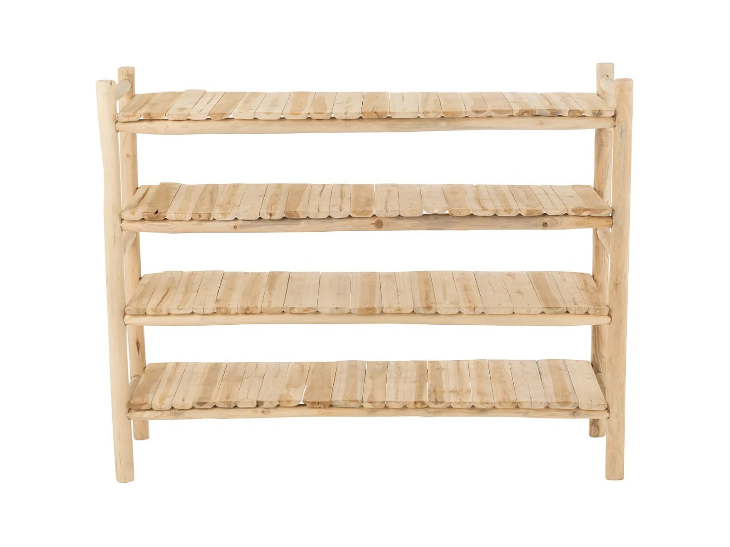 Bibliothèque basse en teck massif naturel - CATALINA