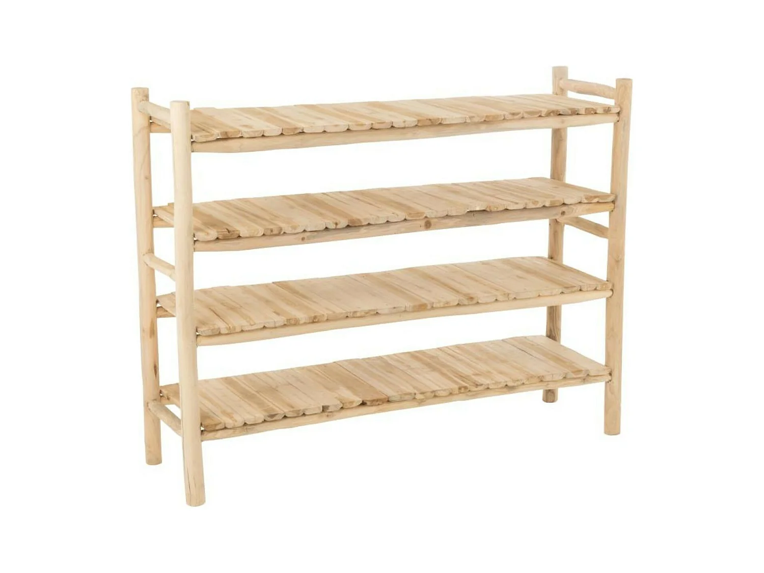 Bibliothèque basse en teck massif naturel - CATALINA