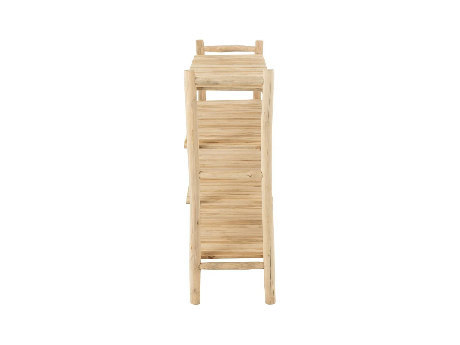 Bibliothèque basse en teck massif naturel - CATALINA