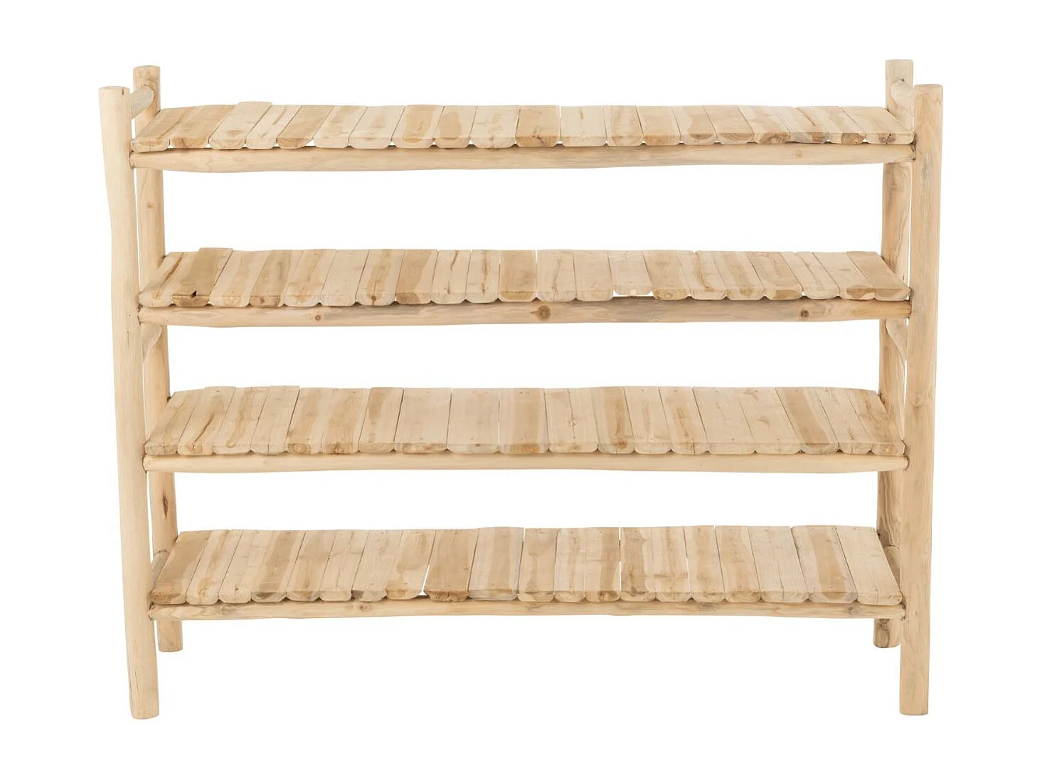 Bibliothèque basse en teck massif naturel - CATALINA