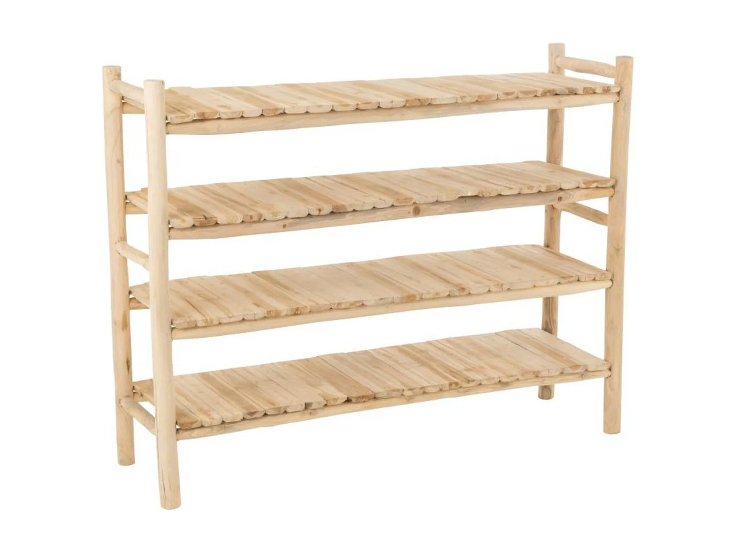 Bibliothèque basse en teck massif naturel - CATALINA