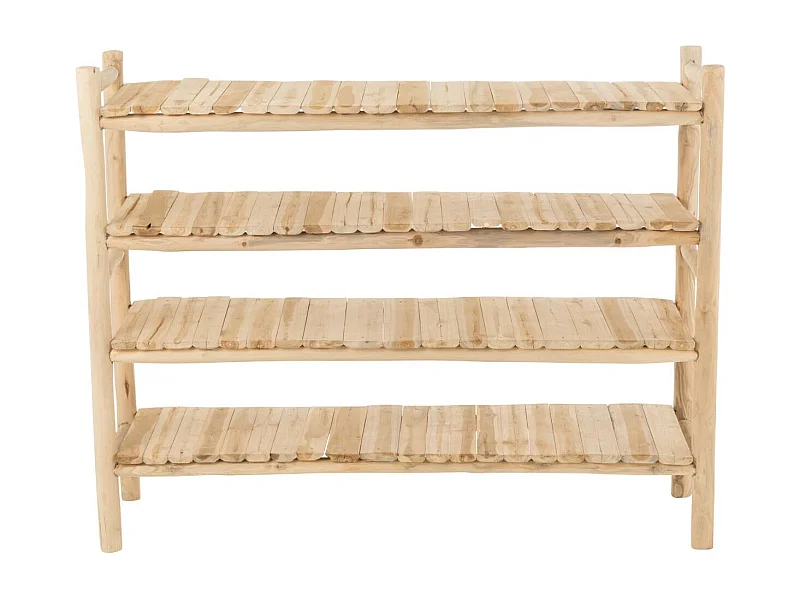 Bibliothèque basse en teck massif naturel - CATALINA