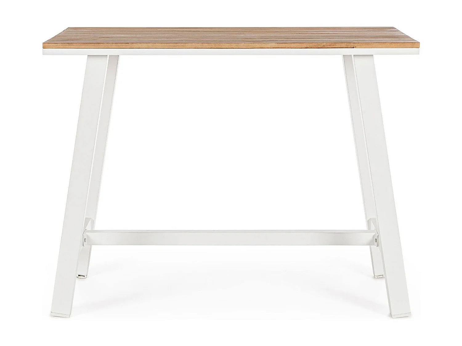Table bar de jardin en métal blanc L131 - BAYONNE