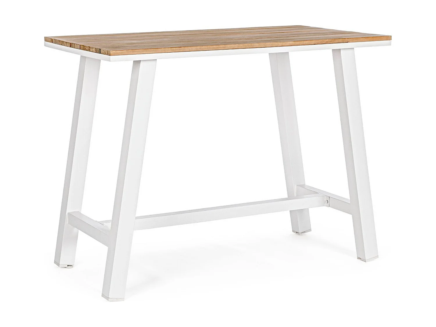 Table bar de jardin en métal blanc L131 - BAYONNE