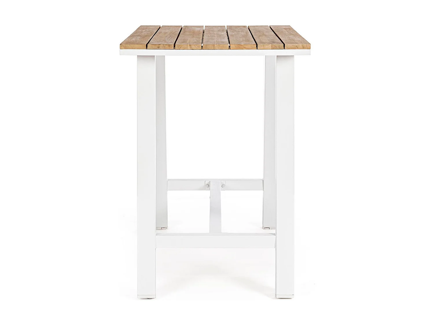 Table bar de jardin en métal blanc L131 - BAYONNE
