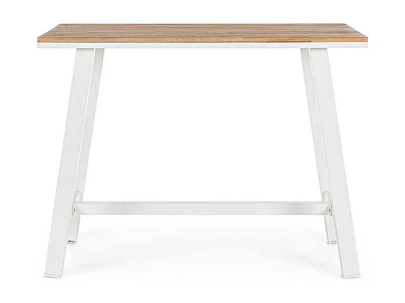 Table bar de jardin en métal blanc L131 - BAYONNE