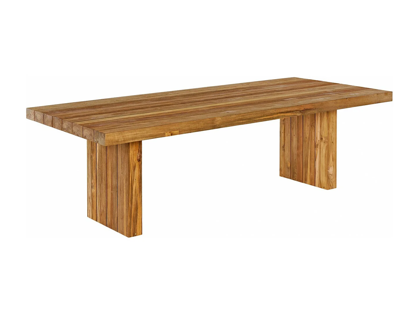 Table de jardin en bois recyclé brun L245 10 places - NONZA