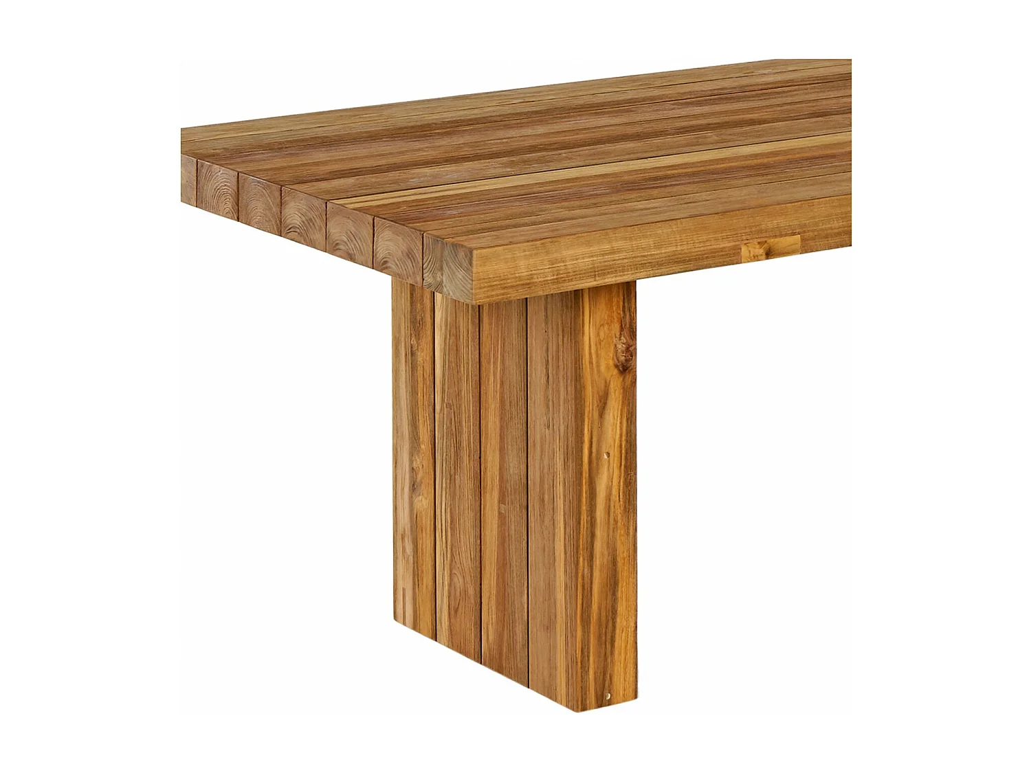 Table de jardin en bois recyclé brun L245 10 places - NONZA