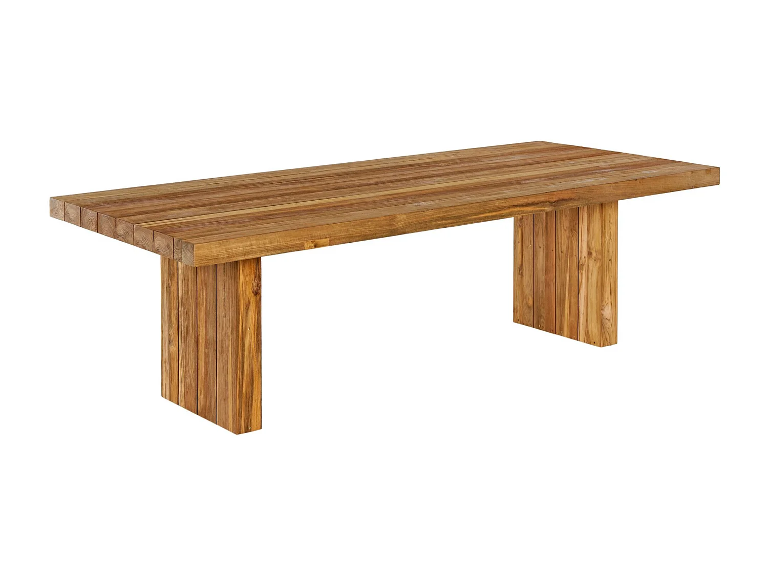 Table de jardin en bois recyclé brun L245 10 places - NONZA