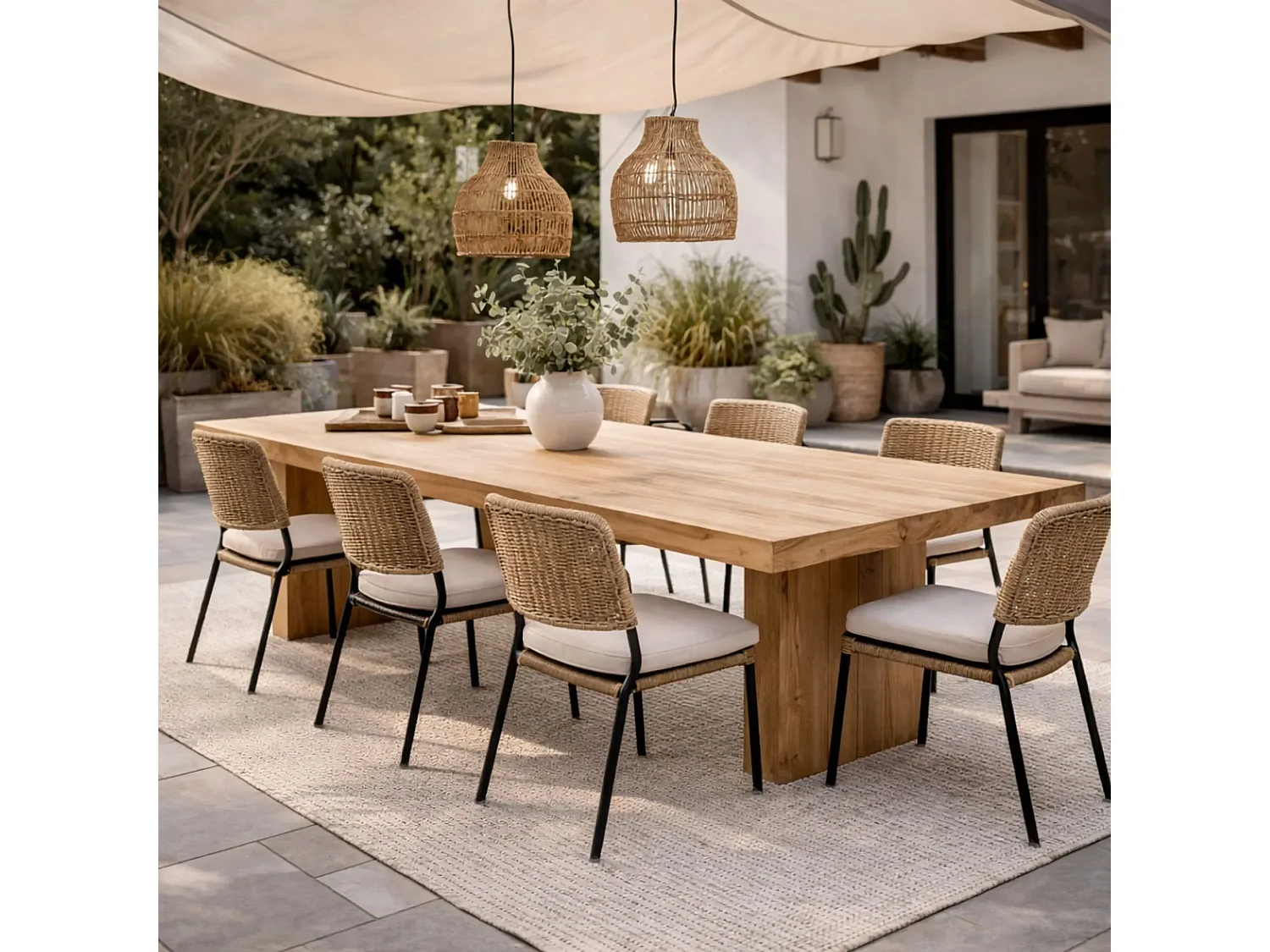 Table indoor/outdoor en bois recyclé L245 10 places - NONZA