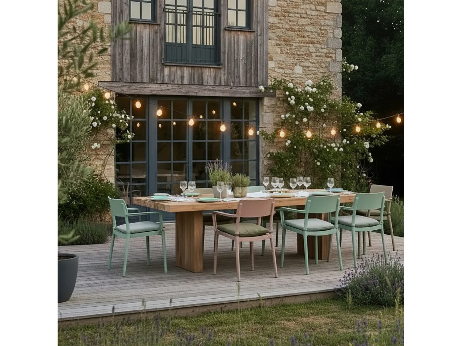 Table indoor/outdoor en bois recyclé L245 10 places - NONZA