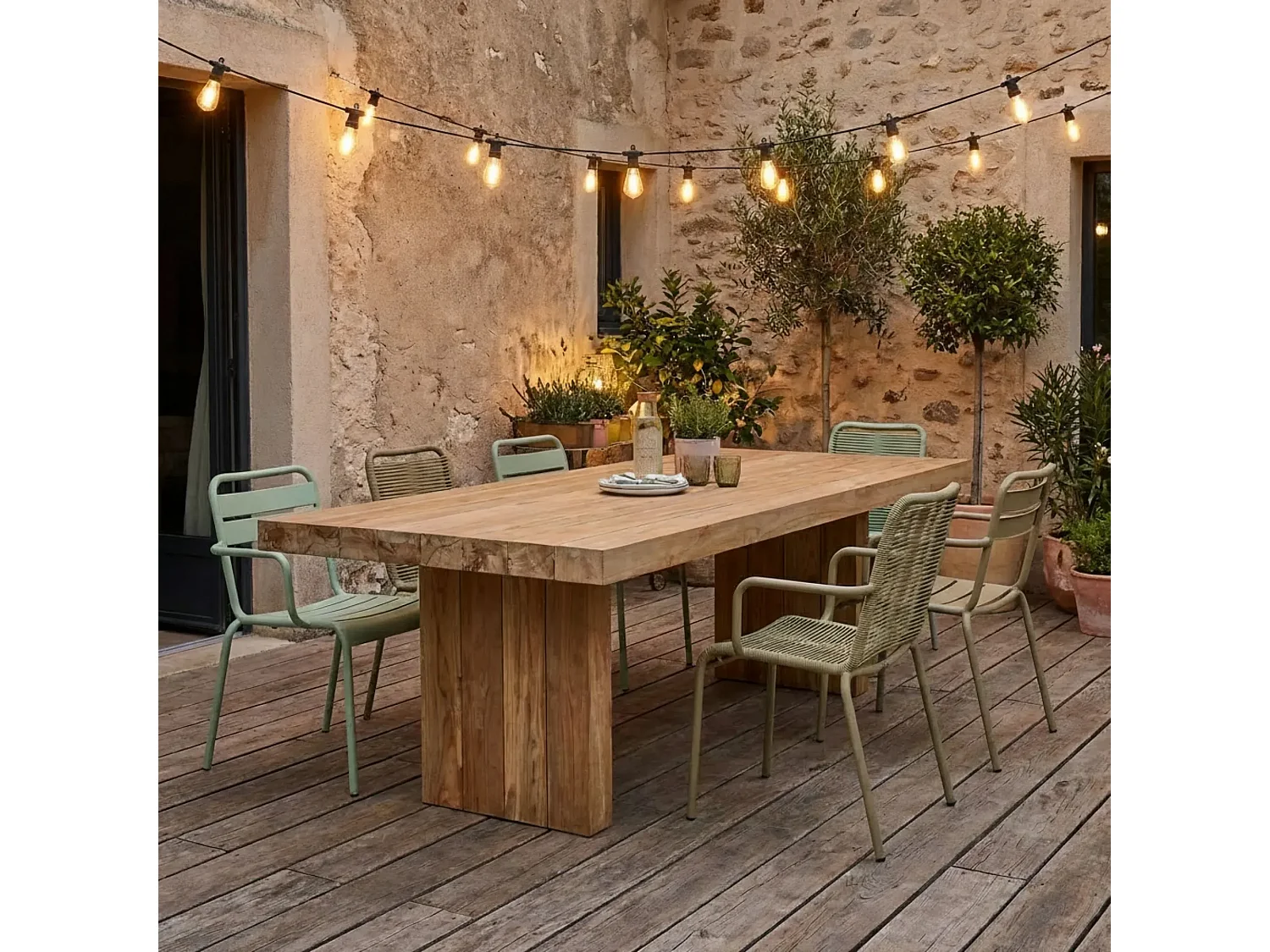 Table indoor/outdoor en bois recyclé L245 10 places - NONZA