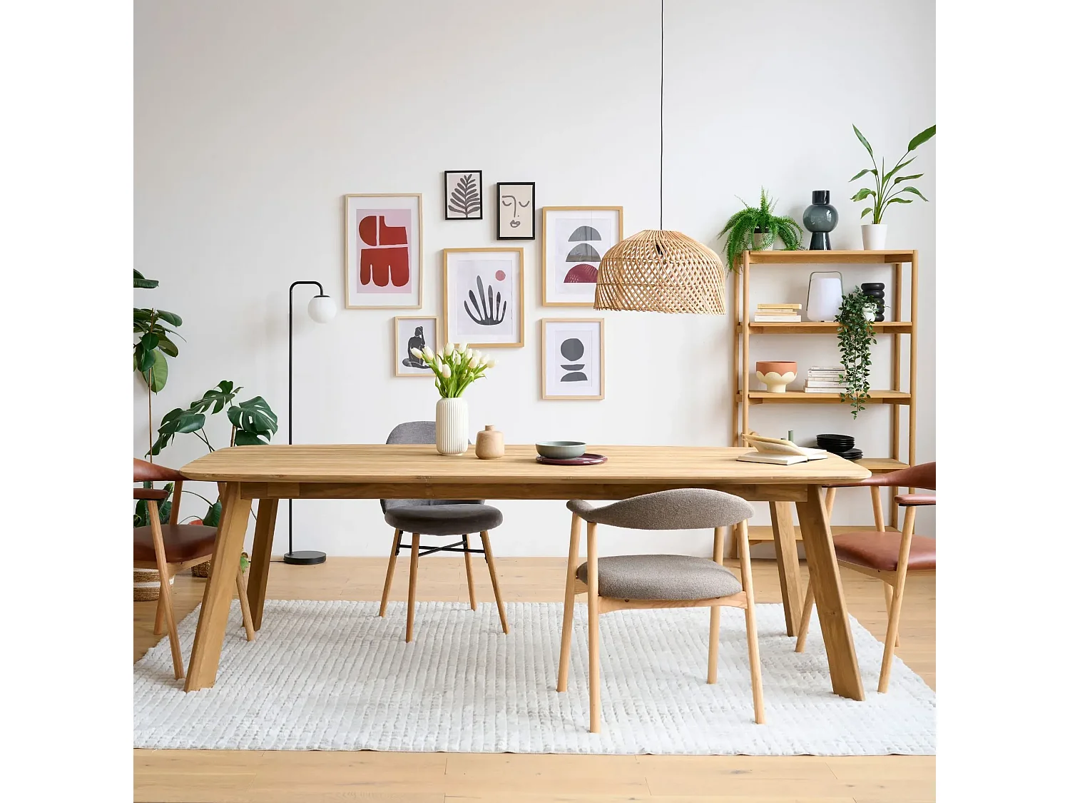 Table indoor/outdoor rectangulaire en teck L240 10 places - CALVI