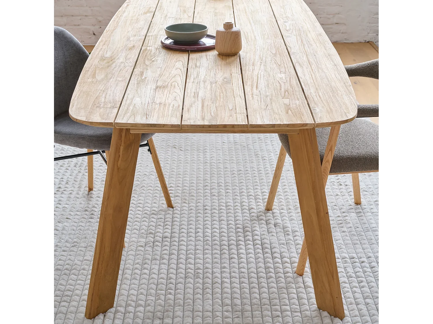 Table indoor/outdoor rectangulaire en teck L240 10 places - CALVI