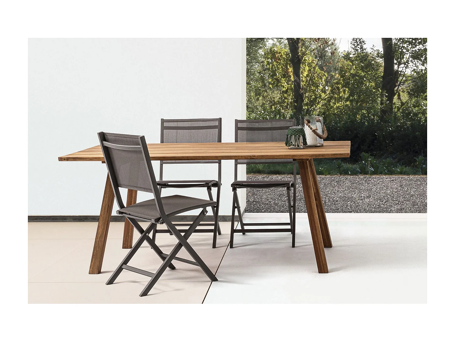 Table d'extérieur en acacia brun L180 8 personnes - MARY CLIFF