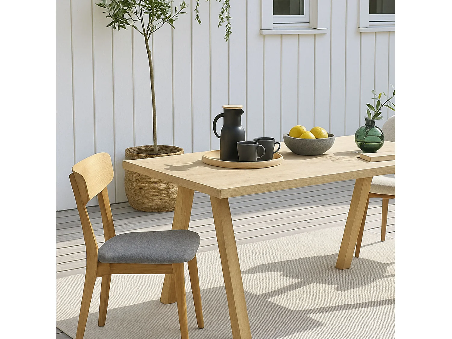 Table de jardin rectangulaire en teck L240 10 places - ARONE