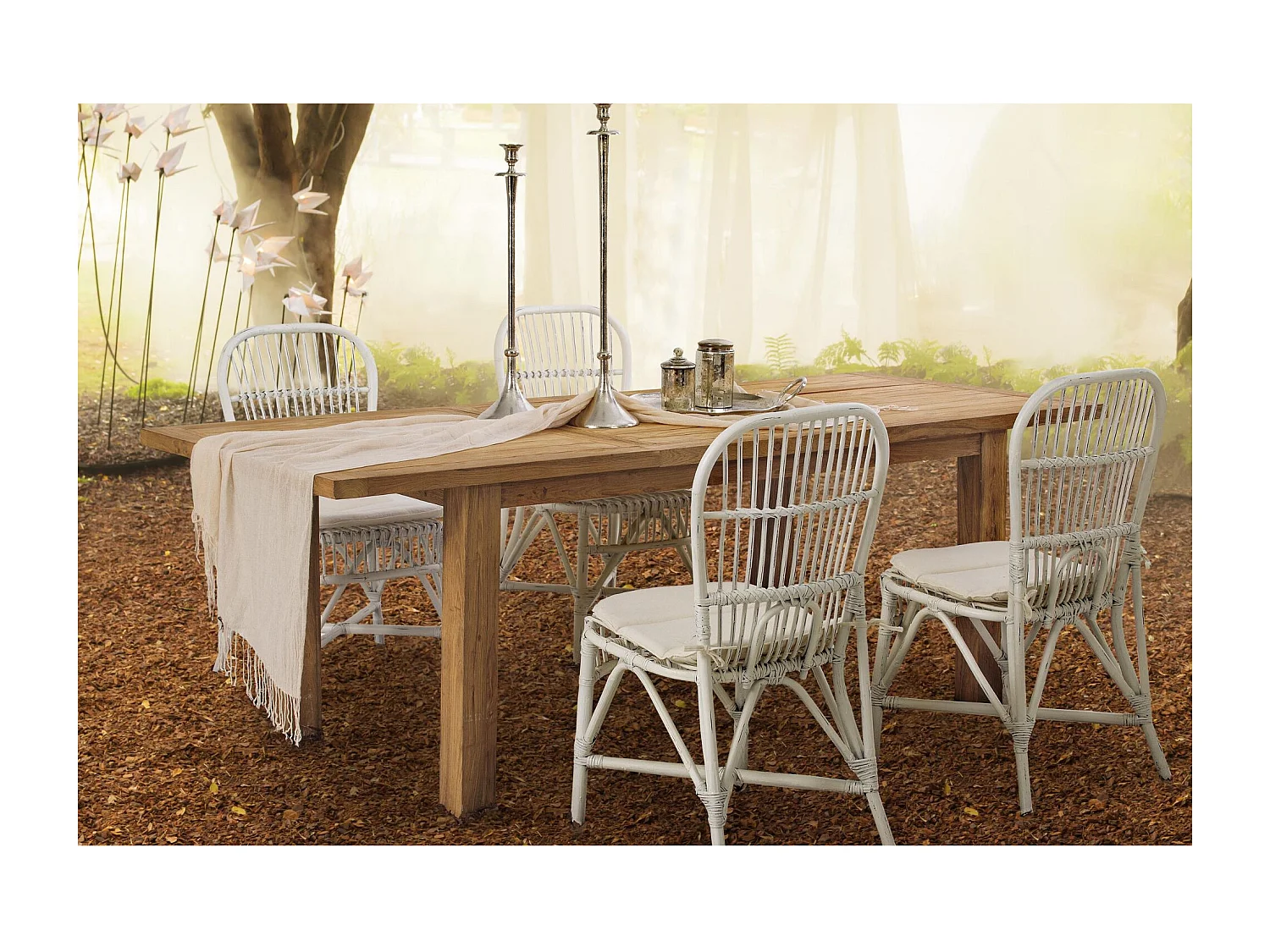 Table de jardin extensible en teck recyclé L180/250 - SAINT MALO