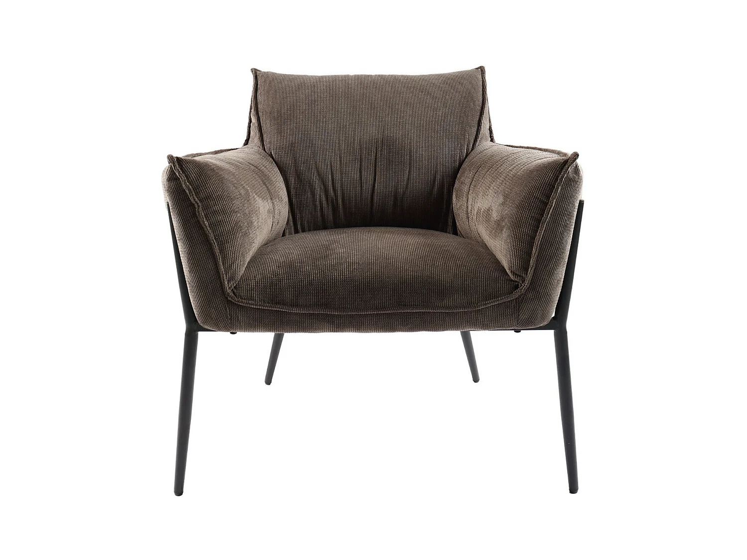 Fauteuil à accoudoirs pieds métal et velours - ROXANE