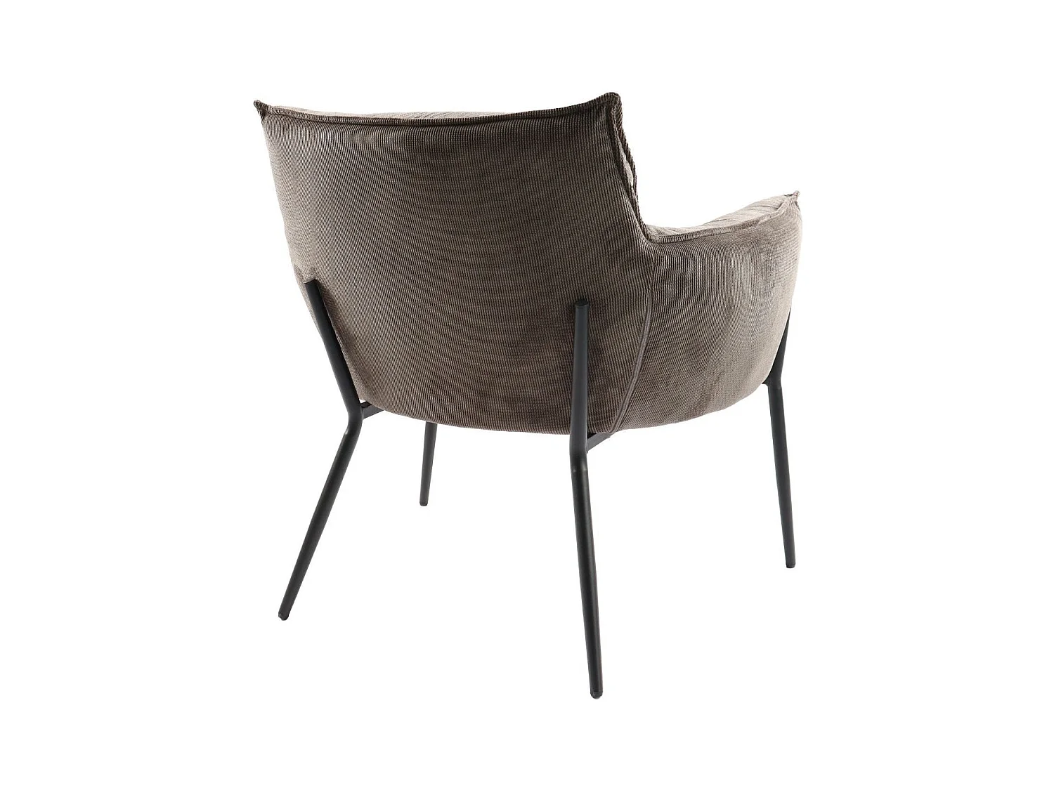 Fauteuil à accoudoirs pieds métal et velours - ROXANE