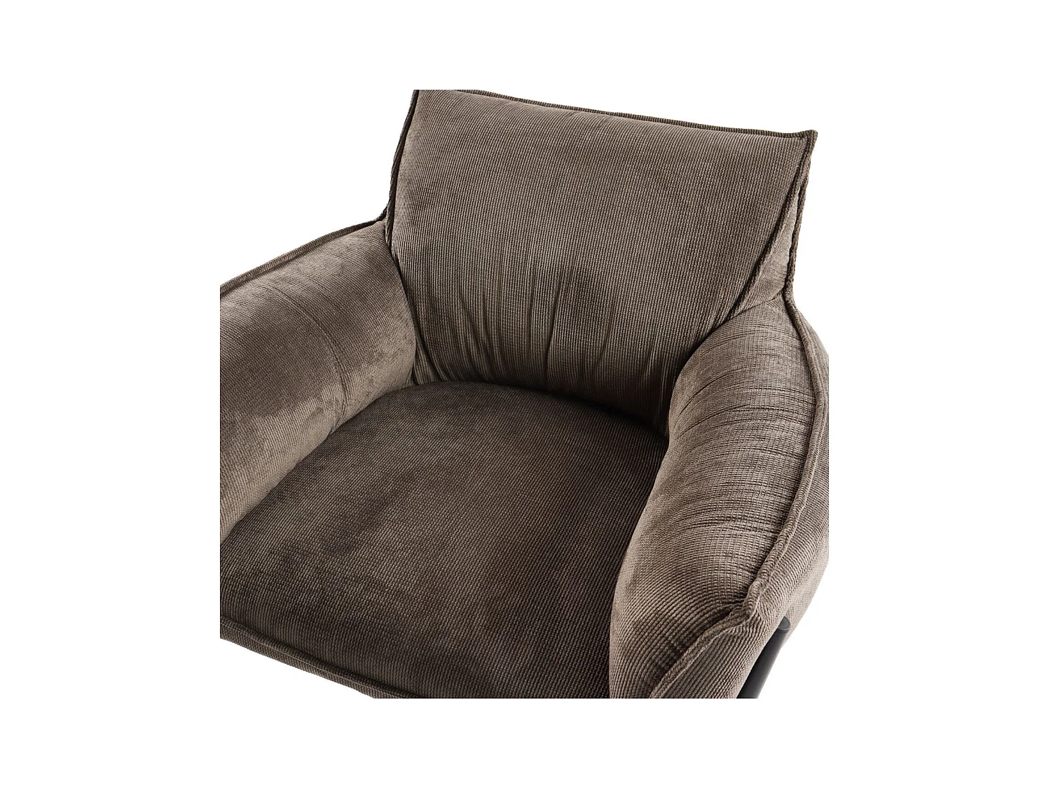 Fauteuil à accoudoirs pieds métal et velours - ROXANE