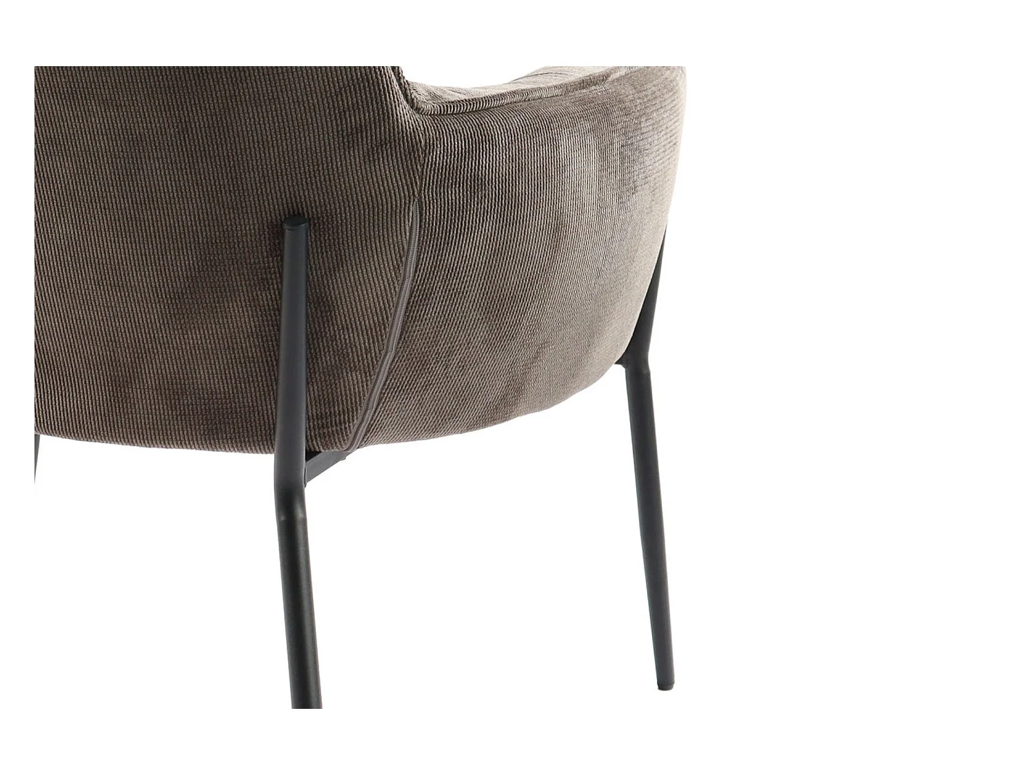 Fauteuil à accoudoirs pieds métal et velours - ROXANE