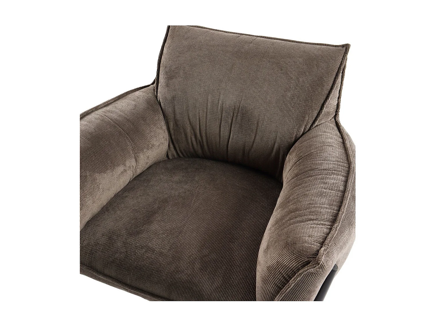 Fauteuil à accoudoirs pieds métal et velours - ROXANE