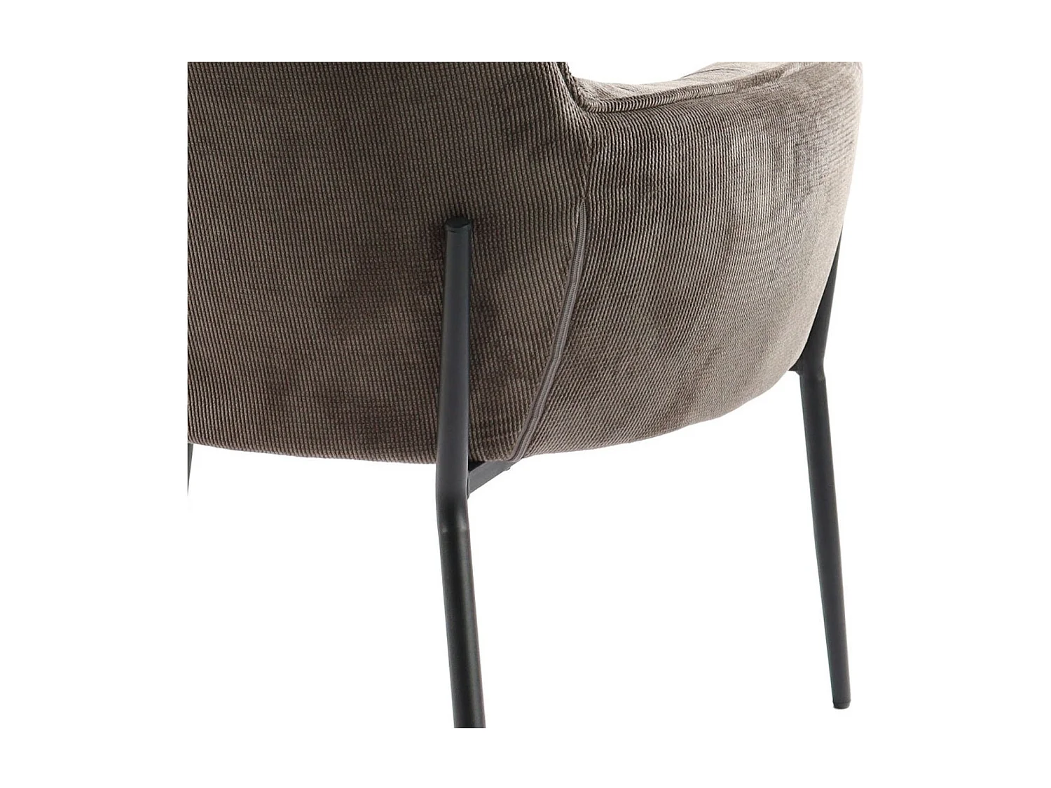 Fauteuil à accoudoirs pieds métal et velours - ROXANE