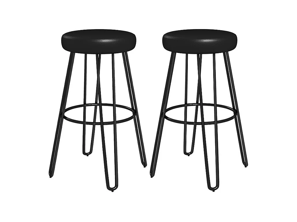 Lot de 2 tabourets de bar APHRODITE noirs
