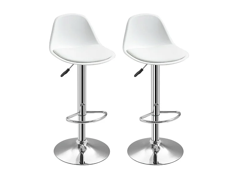 Lot de 2 tabourets de bar APPOLON blancs