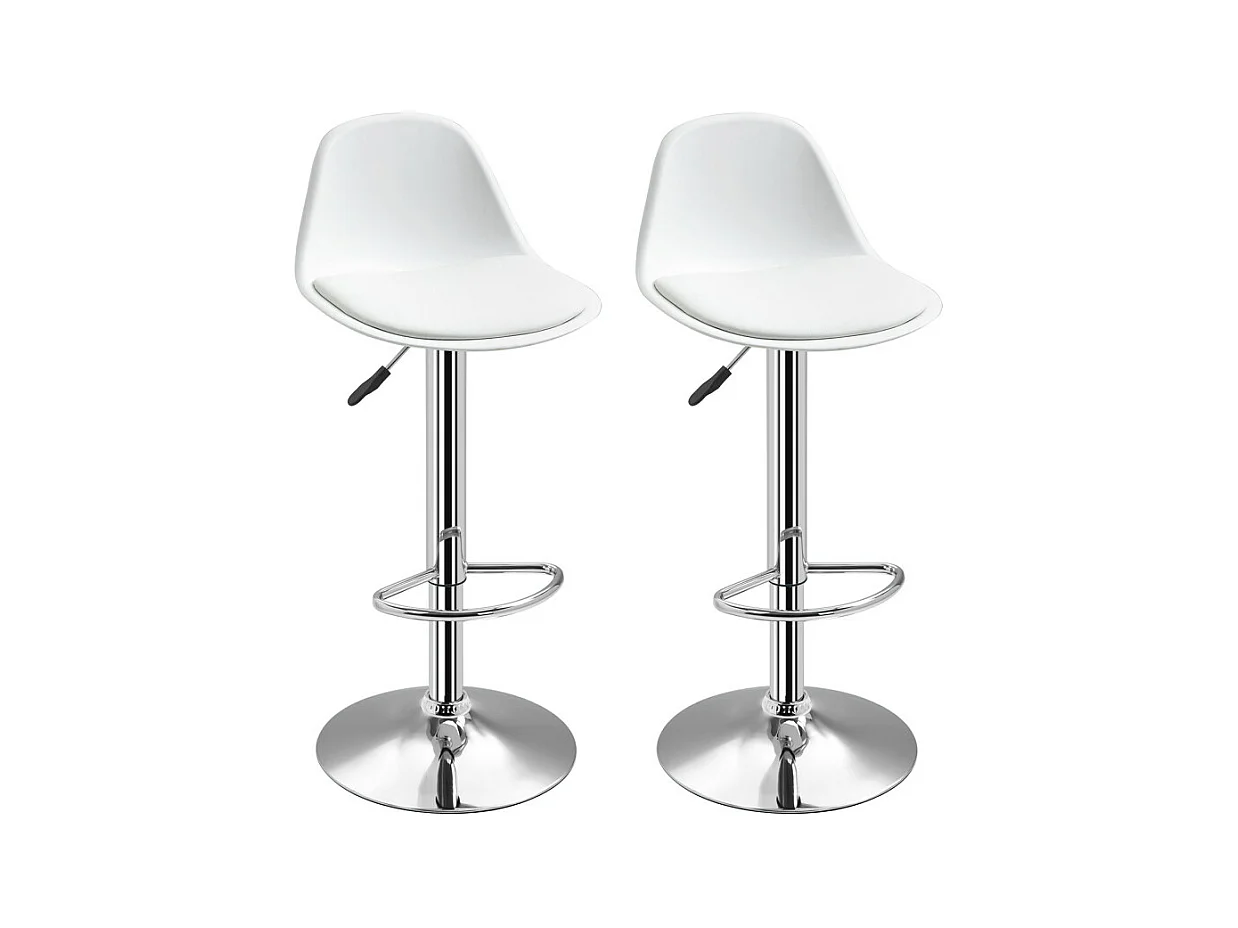Lot de 2 tabourets de bar APPOLON blancs